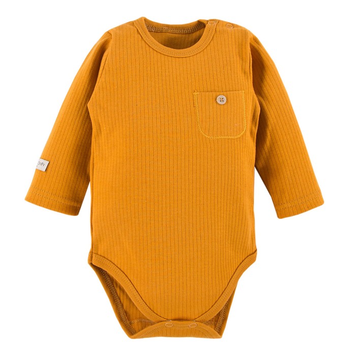 Honigfarbenes Ripp-Babyset Body und Leggings
