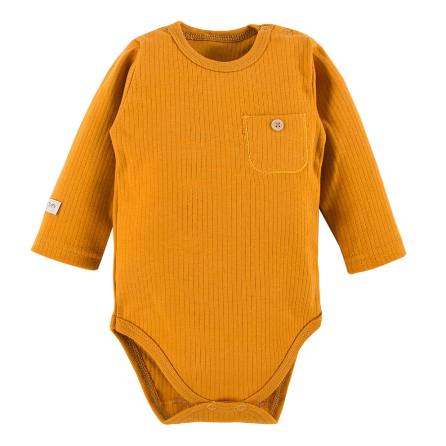 Honigfarbenes Ripp-Babyset Body und Leggings