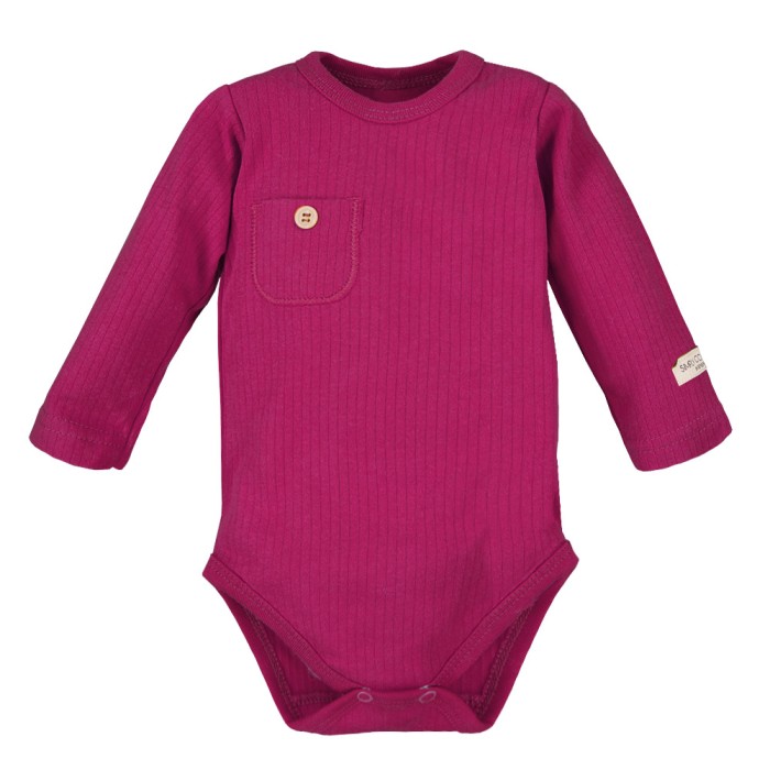 Bordeauxfarbenes geripptes Body- und Leggings-Set
