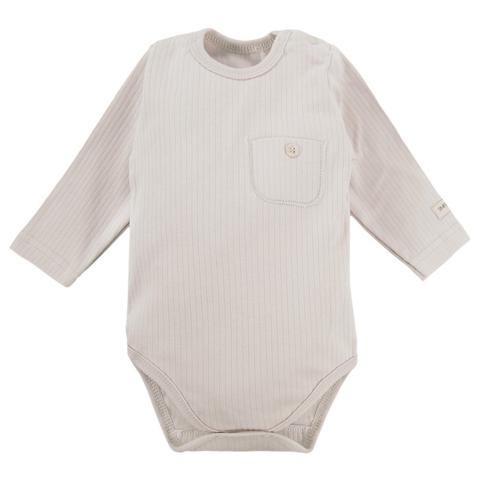 Beiges geripptes Body- und Leggings-Set