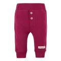 Bordeauxrotes geripptes Leggings- und Sweatshirt-Set mit Rüschen