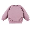 Geripptes Leggings- und Sweatshirt-Set mit Rüschen in Heidefarbe