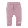 Geripptes Leggings- und Sweatshirt-Set mit Rüschen in Heidefarbe