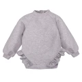 Set aus Sweatshirt mit Rüschen und gerippten Leggings in Grau