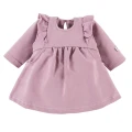 Dress with ruffles and bow headband set purple