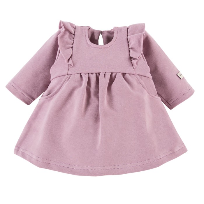 Set aus Kleid mit Rüschen und Haarband mit Schleife in Flieder