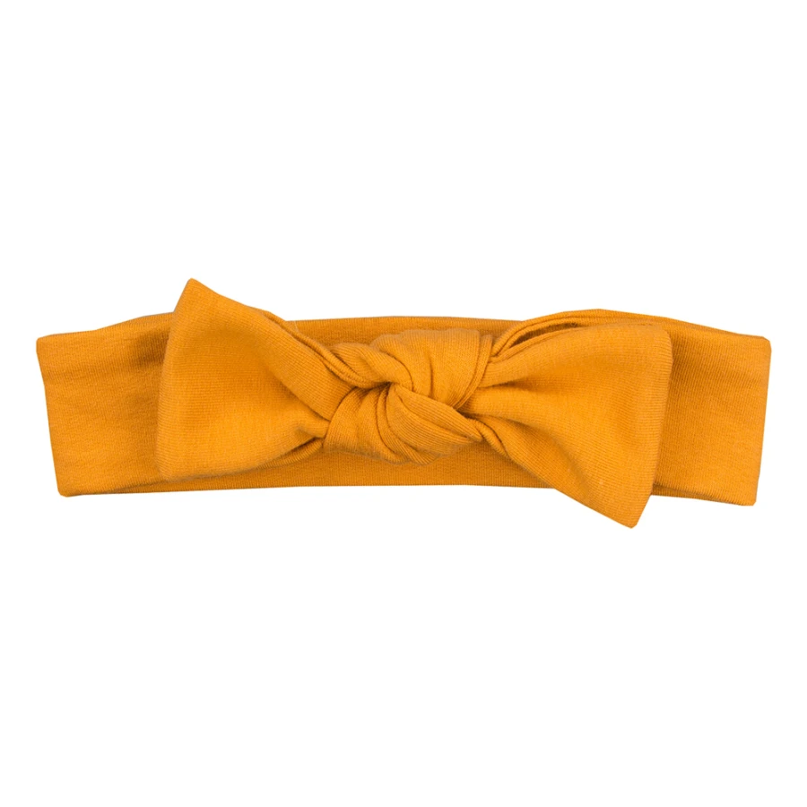 Set aus Kleid mit Rüschen und Haarband mit Schleife in Honig