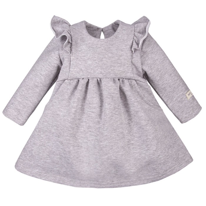 Set aus Kleid mit Rüschen und Haarband mit Schleife Grau