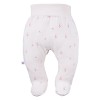 Baby-Set: Body, Strampelhose, Mütze und Strampler Creme mit Blümchen