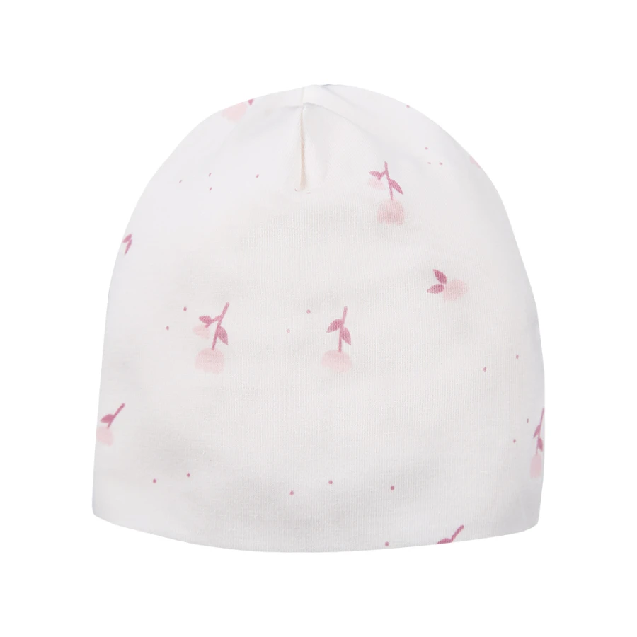 Baby-Set: Body, Strampelhose, Mütze und Strampler Creme mit Blümchen
