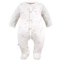 Baby set: bodysuit, footed pants, hat and ecru sleepsuit with teddy bears