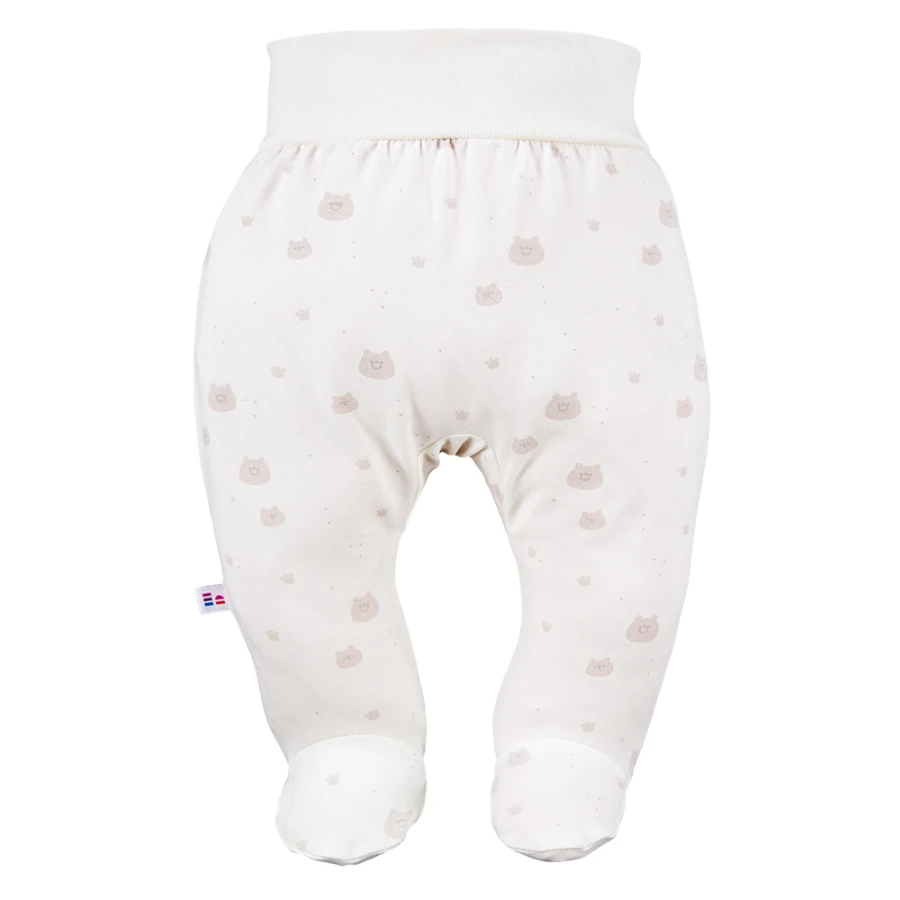 Baby-Set: Body, Strampelhose, Mütze und ecru Strampler mit Teddybären