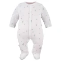 Baby-Set: Body, Strampelhose, Mütze und weißer Strampler mit Blättermotiv