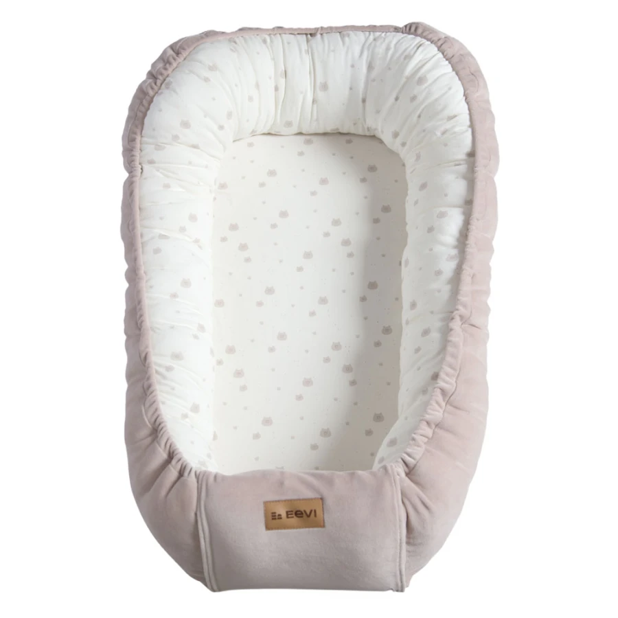 Babynest Beige mit Teddybären 90x50 cm