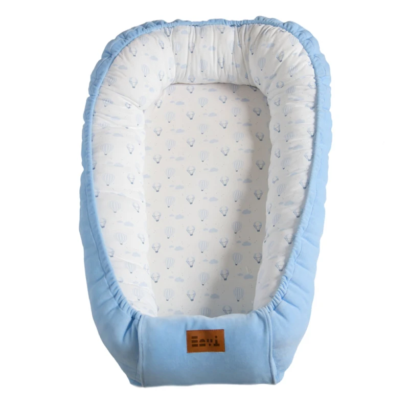 Babynest Blau mit Ballons 90x50 cm