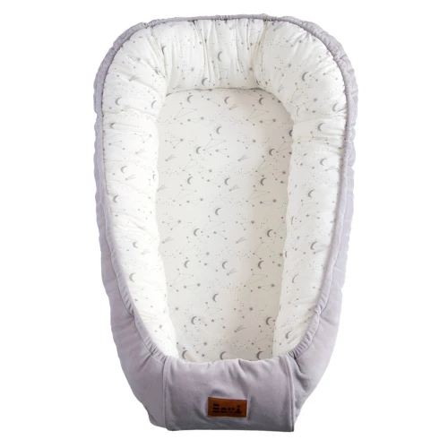 Babynest Grau mit Sternenmuster 90x50 cm