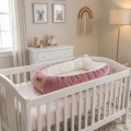 Babynest Rosa mit Blümchen 90x50 cm