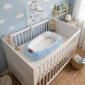 Babynest Blau mit Ballons 90x50 cm
