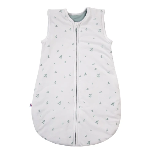 Weißer Babyschlafsack mit Blättern 0,5 TOG