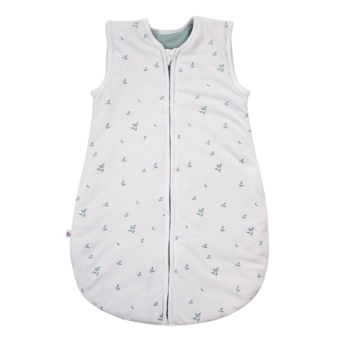 Weißer Babyschlafsack mit Blättern 0,5 TOG