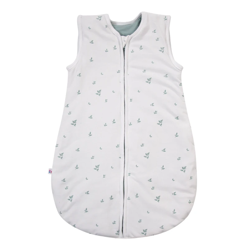 Weißer Babyschlafsack mit Blättern 0,5 TOG