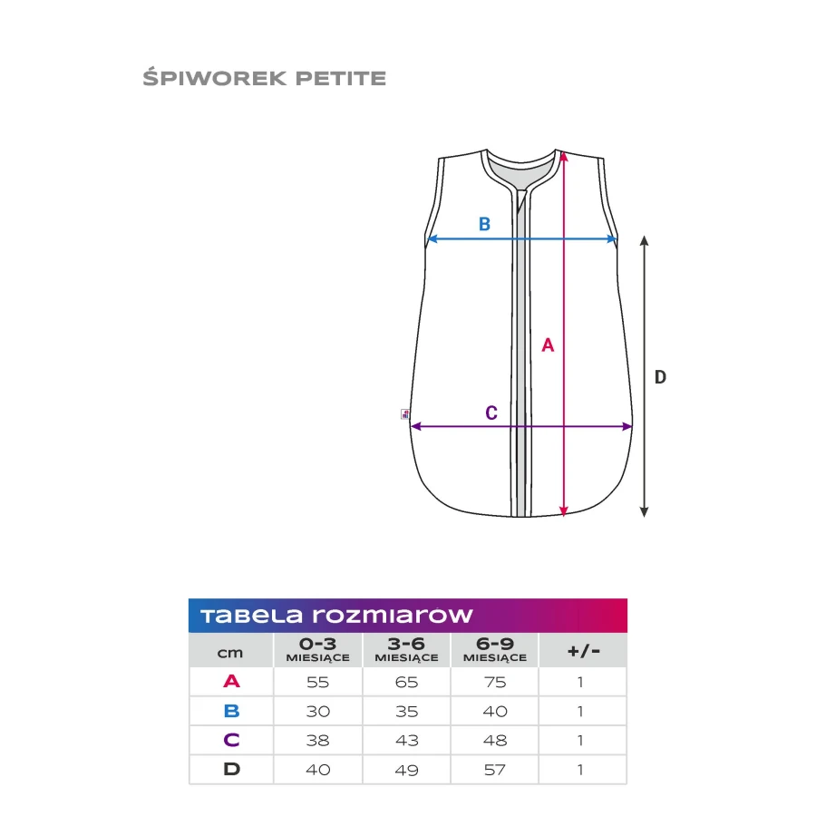 Ecrufarbener Baby Schlafsack mit Teddybären 0,5 TOG
