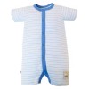 Weißer Baby-Strampler mit blauen Streifen