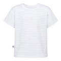 Kinder-T-Shirt Weiß mit blauen Streifen
