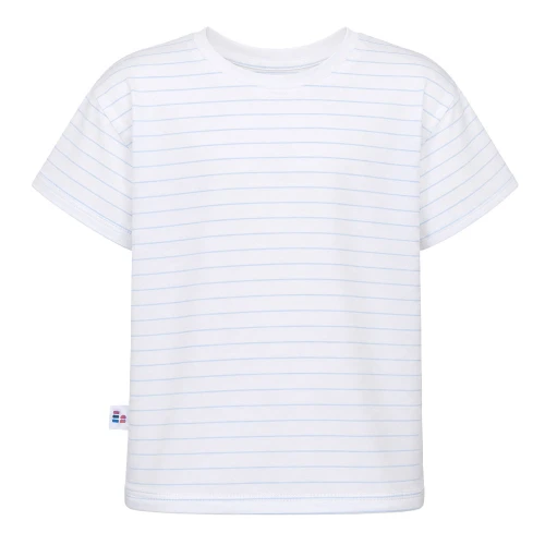 Children's T-shirt white with blue stripes