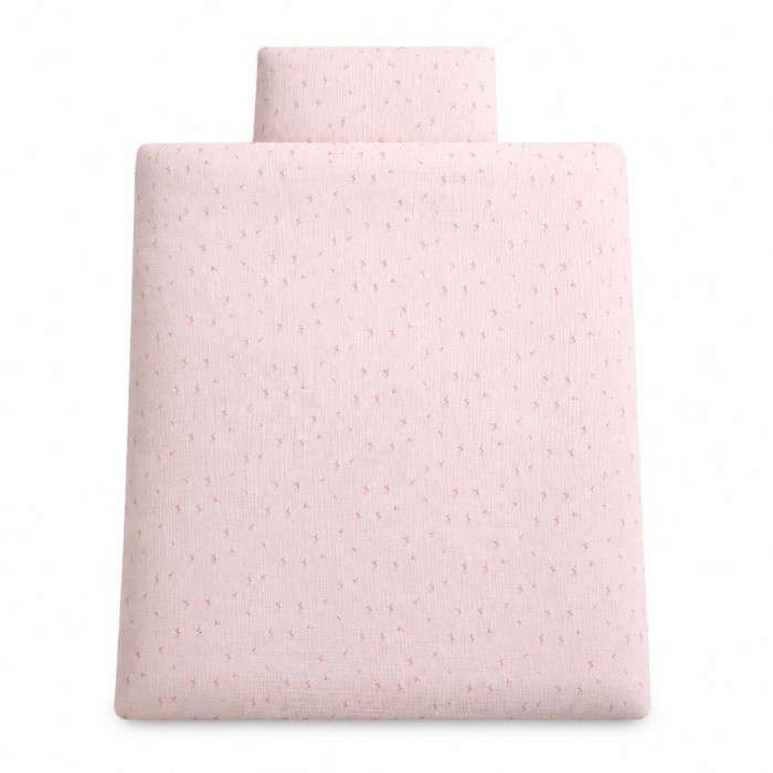 Muslin-Bettwäsche mit Füllung Rosa mit zarten Blümchen