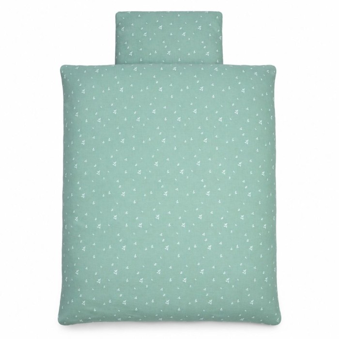 Muslin-Bettwäsche mit Füllung Grün mit Blättern