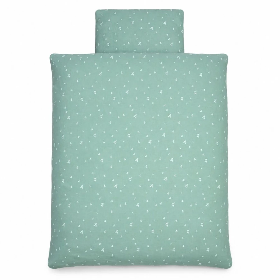 Muslin-Bettwäsche mit Füllung Grün mit Blättern