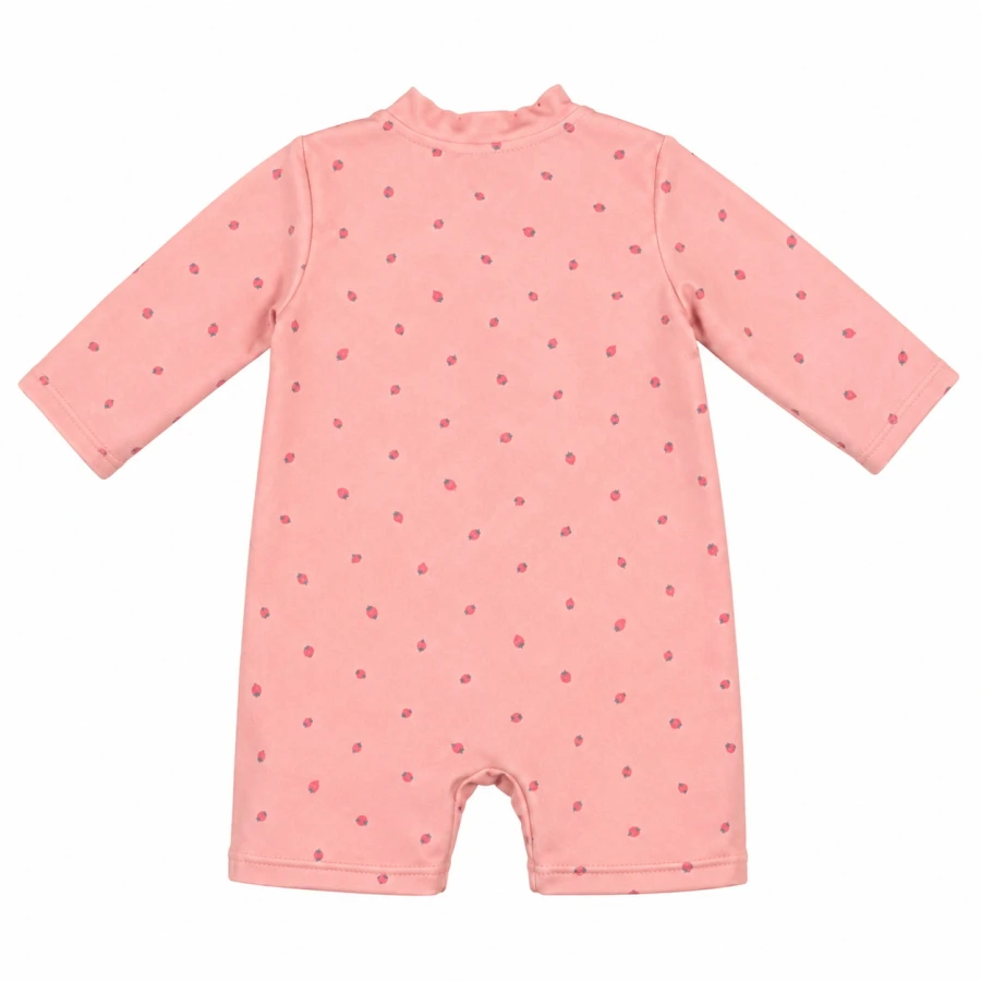 UV Bade-Romper rosa mit Erdbeeren