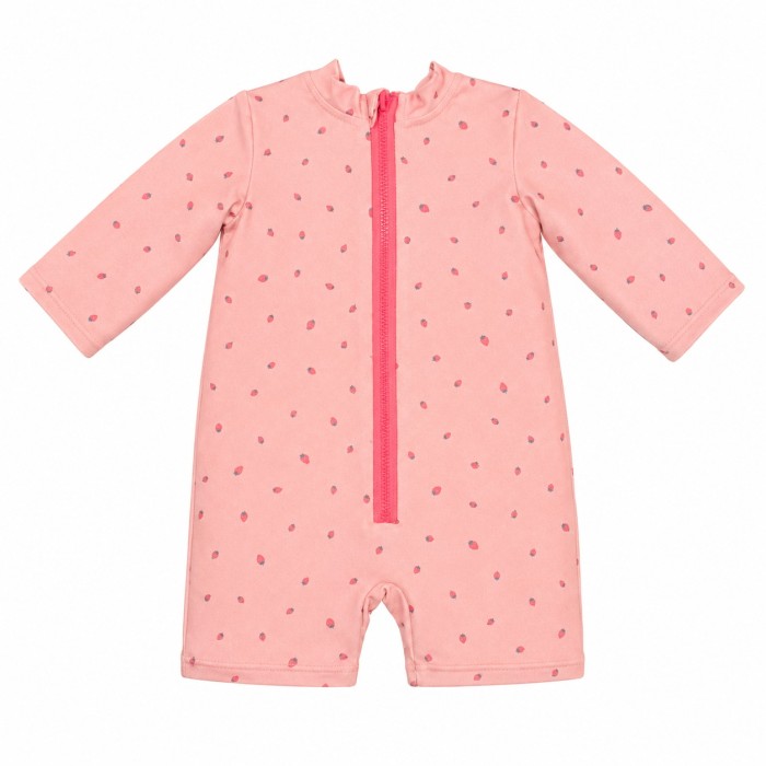 UV Bade-Romper rosa mit Erdbeeren