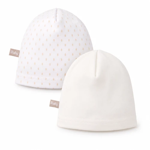 2er-Pack Baby-Mützen ecru/weiß