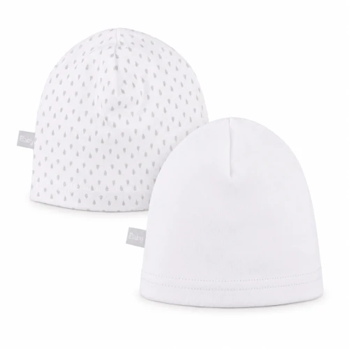 2er-Pack weiße Babymützen