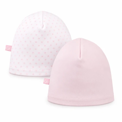 2er-Pack Baby-Mützen rosa/weiß