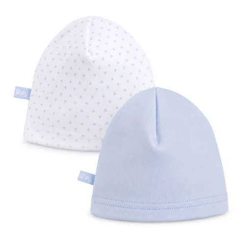 2er-Pack Baby-Mützen blau/weiß