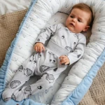 Babynest Blau mit Ballons 90x50 cm