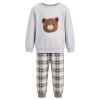Grauer Kinderpyjama mit Bärenmotiv