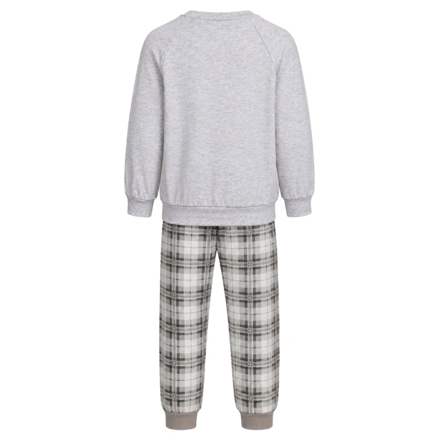 Grauer Kinderpyjama mit Bärenmotiv