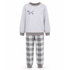 Grauer Kinderpyjama mit besticktem Hund