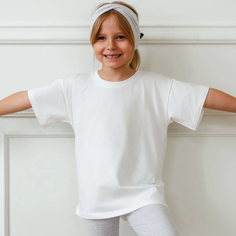 Weißes Premium-Basic-T-Shirt für Kinder