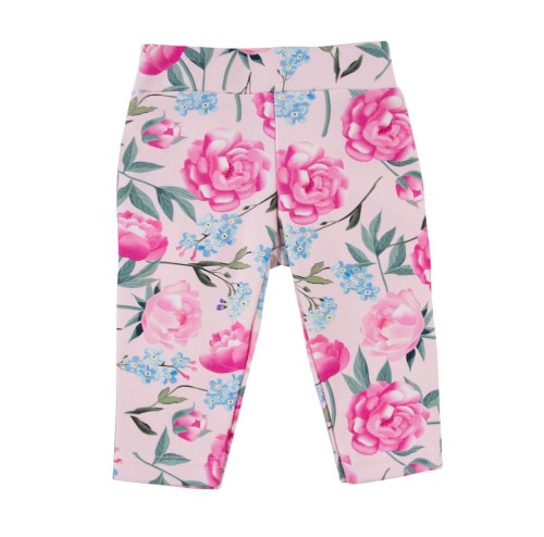 Leggings for girls flowers PEONY pink