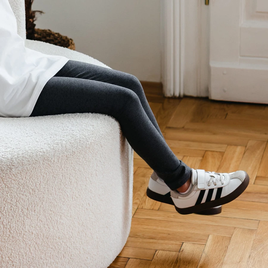 Graphitfarbene Basic-Leggings für Kinder