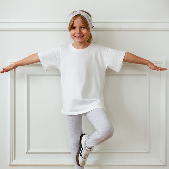 Graue Kinder-Leggings Basic