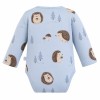 Blauer Baby-Body mit langen Ärmeln und Igelmotiv