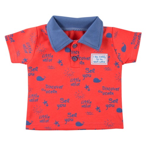 T-Shirt polo LITTLE SAILOR rot