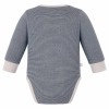 Grauer Babybody mit langen Ärmeln und Igelmotiv