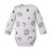 Grauer Kinder-Body mit langen Ärmeln und Igelmotiv
